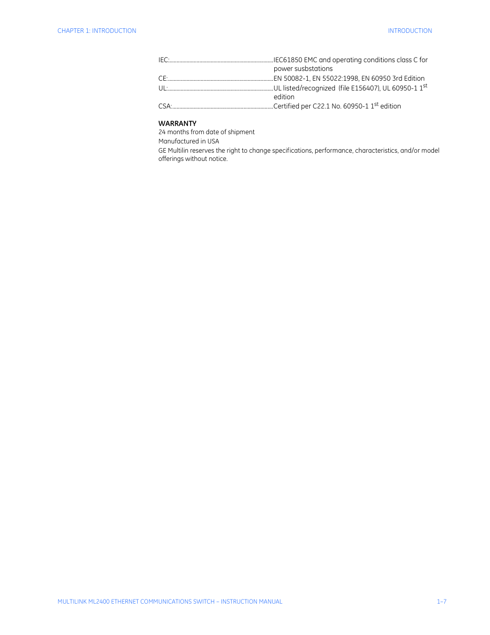 GE MULTILINK ML2400 User Manual | Page 17 / 346