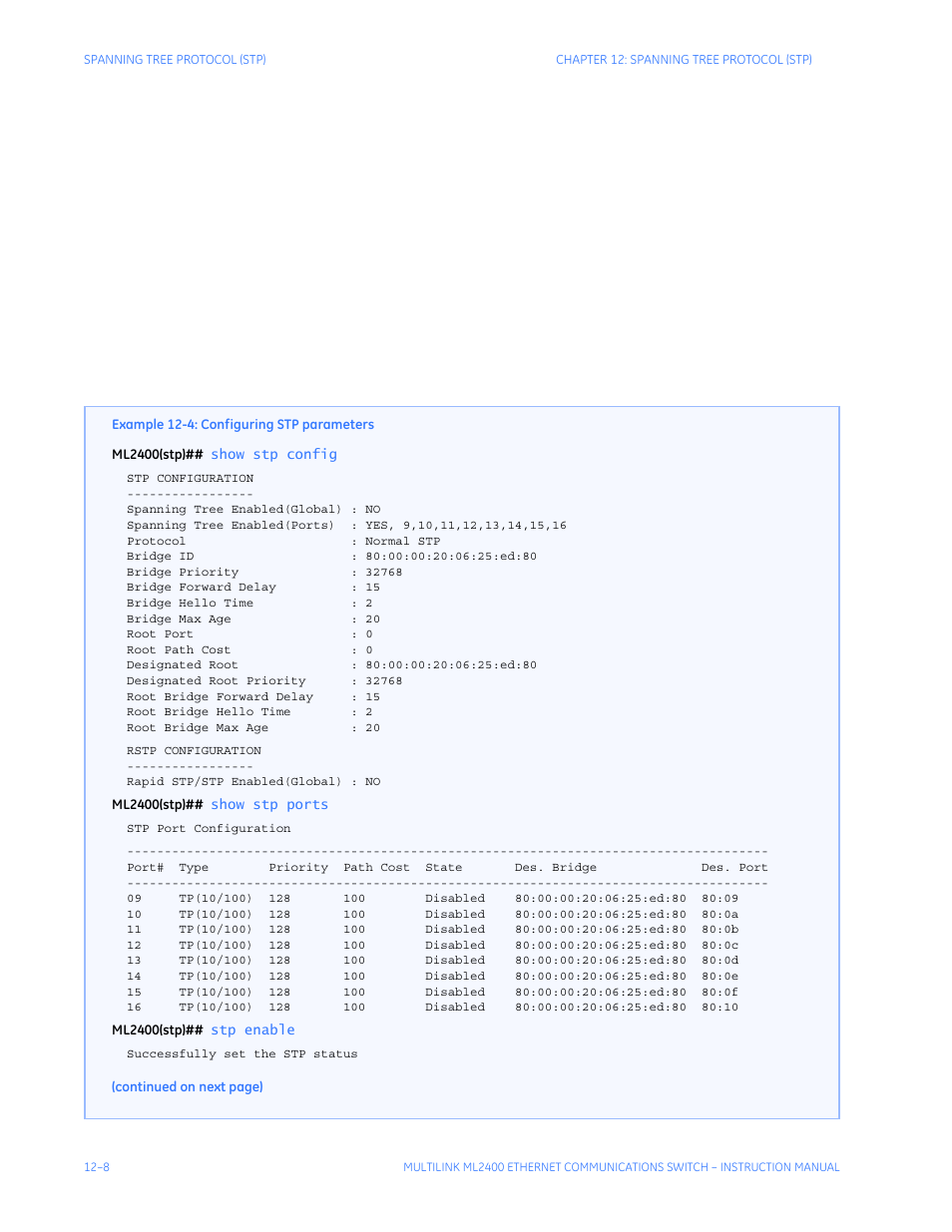 GE MULTILINK ML2400 User Manual | Page 204 / 346