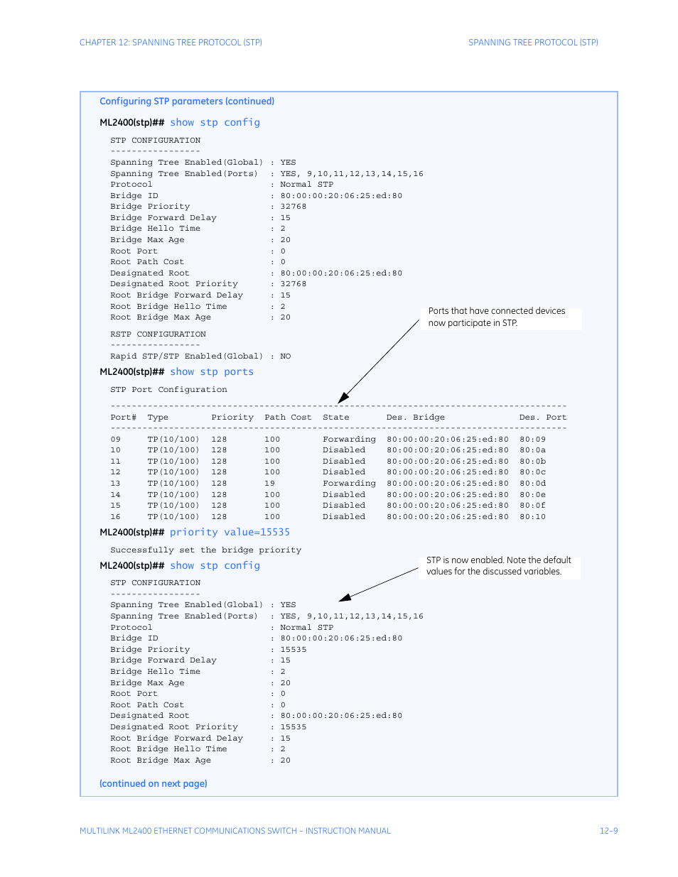 GE MULTILINK ML2400 User Manual | Page 205 / 346