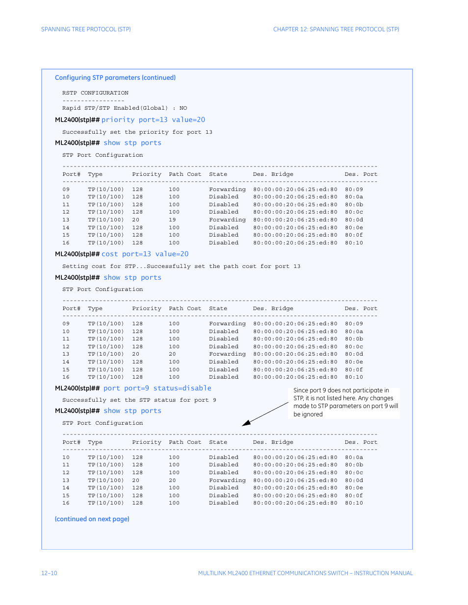 GE MULTILINK ML2400 User Manual | Page 206 / 346
