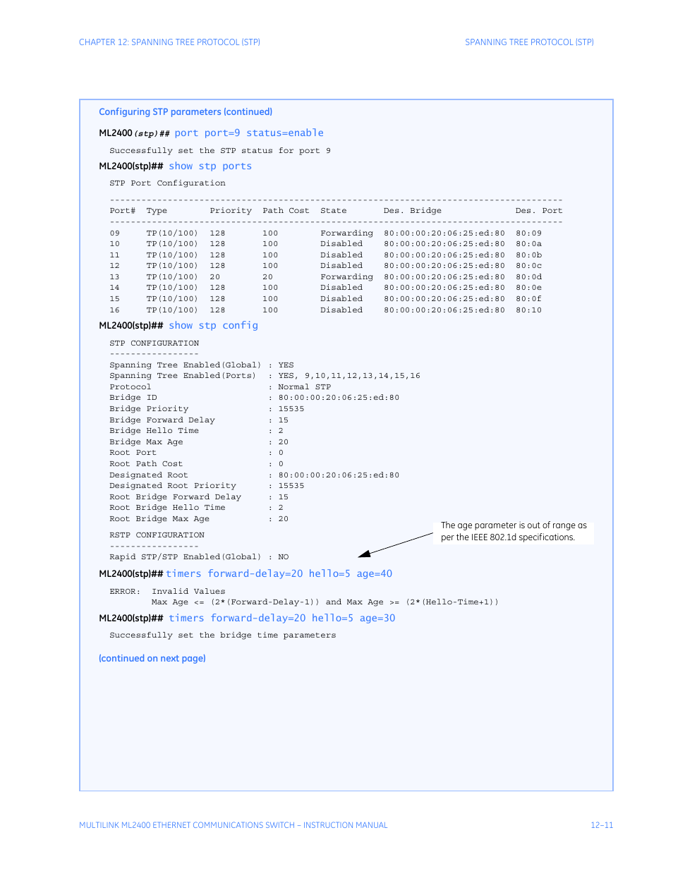 GE MULTILINK ML2400 User Manual | Page 207 / 346