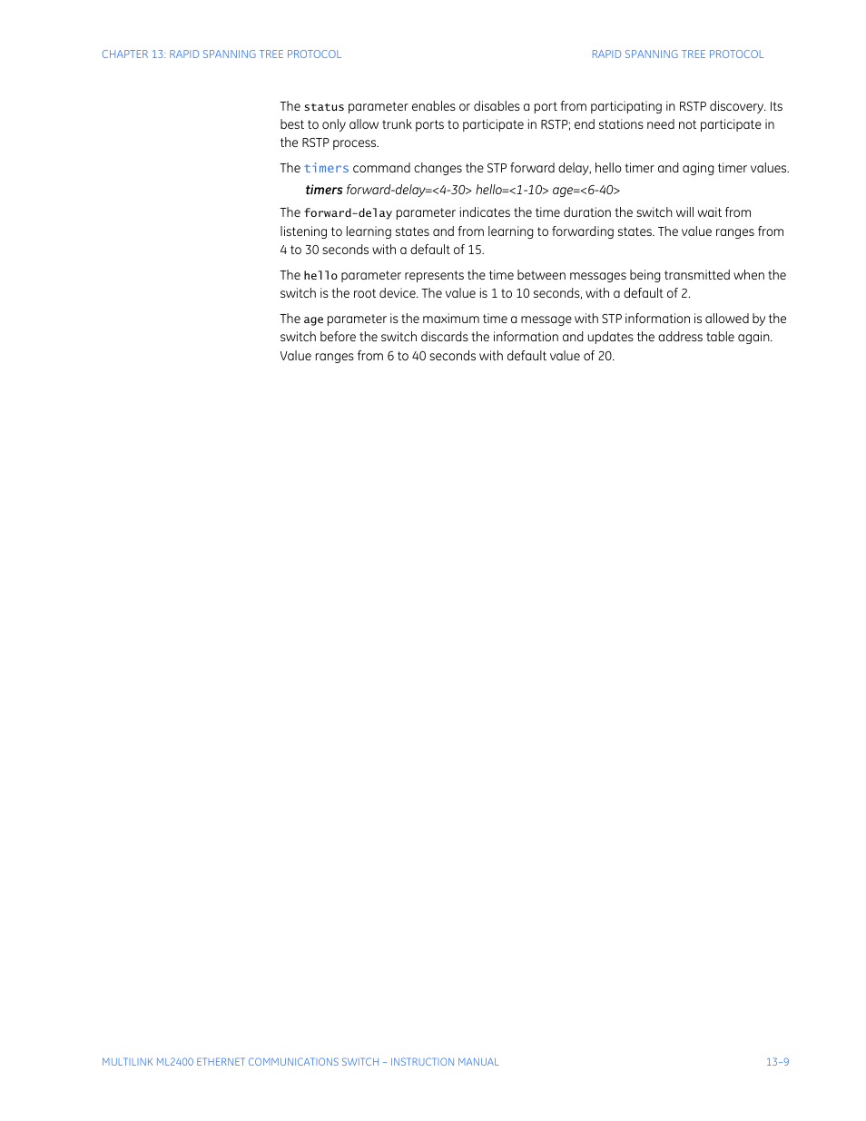 GE MULTILINK ML2400 User Manual | Page 217 / 346