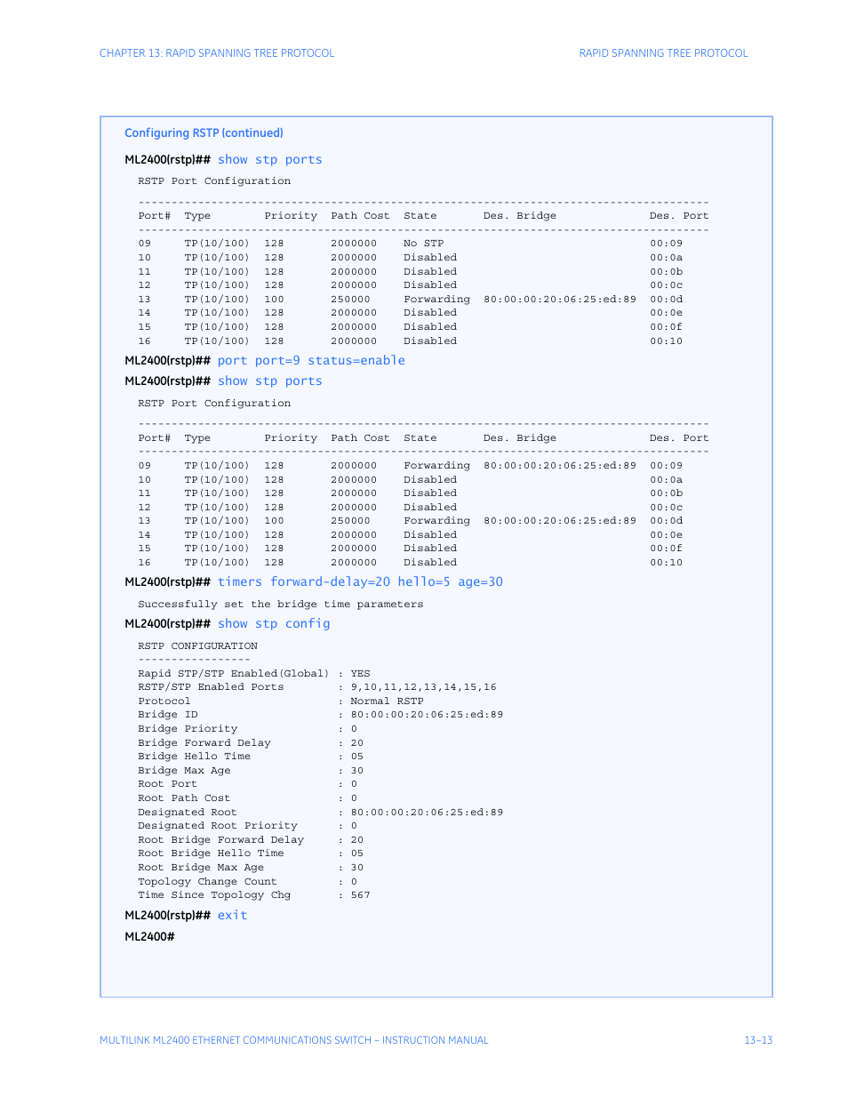 GE MULTILINK ML2400 User Manual | Page 221 / 346