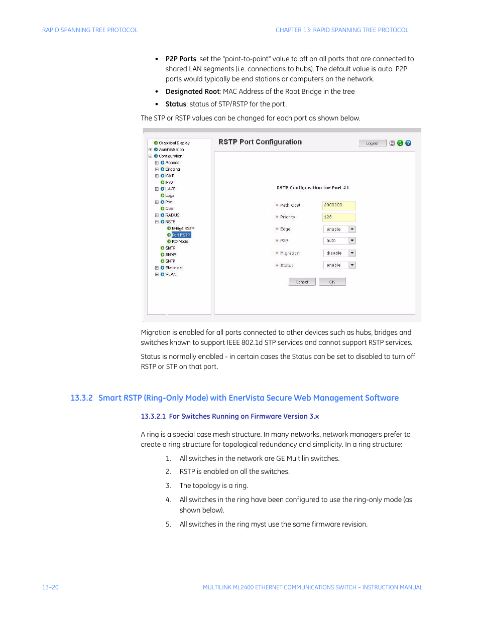 Mart, Rstp (r, With | Ista, Ecure, Anagement, Oftware | GE MULTILINK ML2400 User Manual | Page 228 / 346