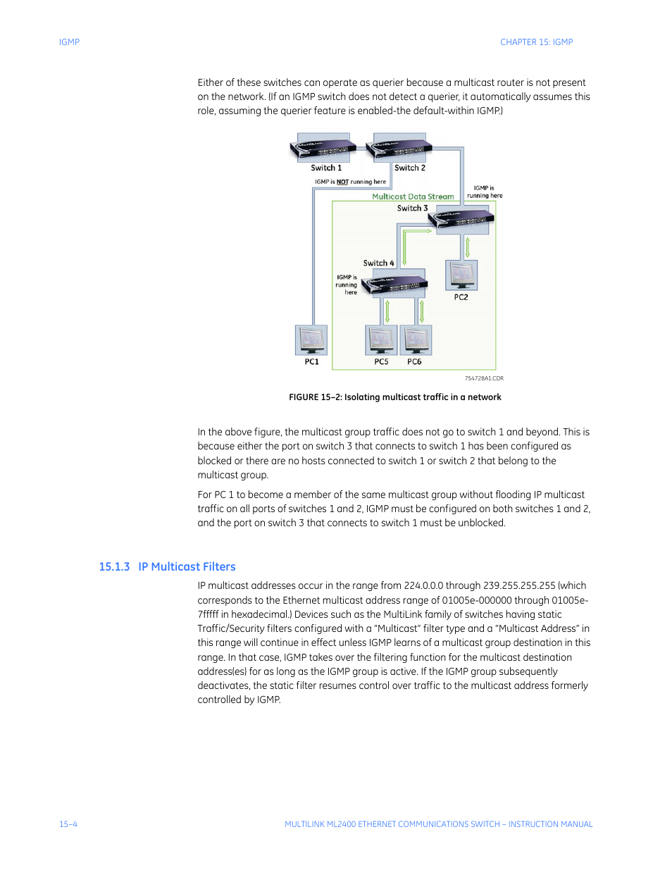 3 ip multicast filters, Ip m, Ulticast | Ilters | GE MULTILINK ML2400 User Manual | Page 250 / 346