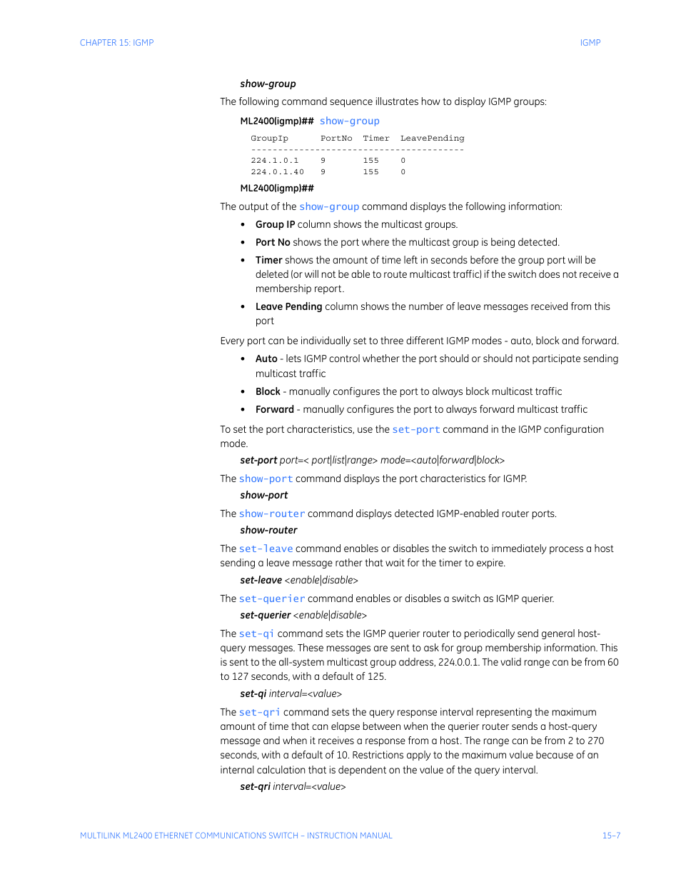 GE MULTILINK ML2400 User Manual | Page 253 / 346