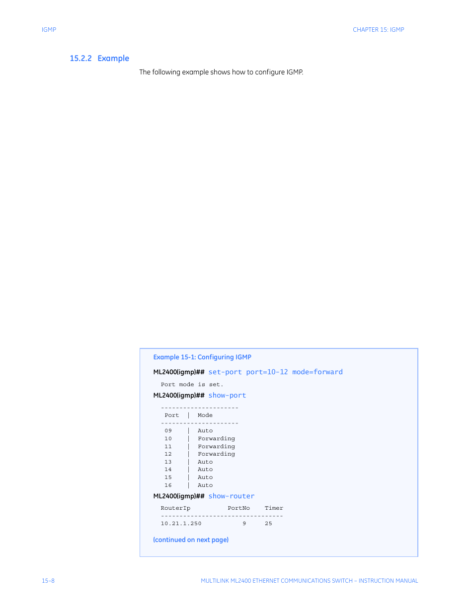 2 example, Xample | GE MULTILINK ML2400 User Manual | Page 254 / 346