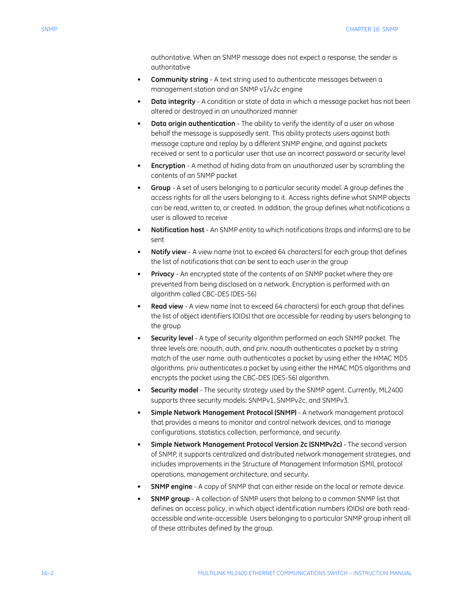 GE MULTILINK ML2400 User Manual | Page 260 / 346