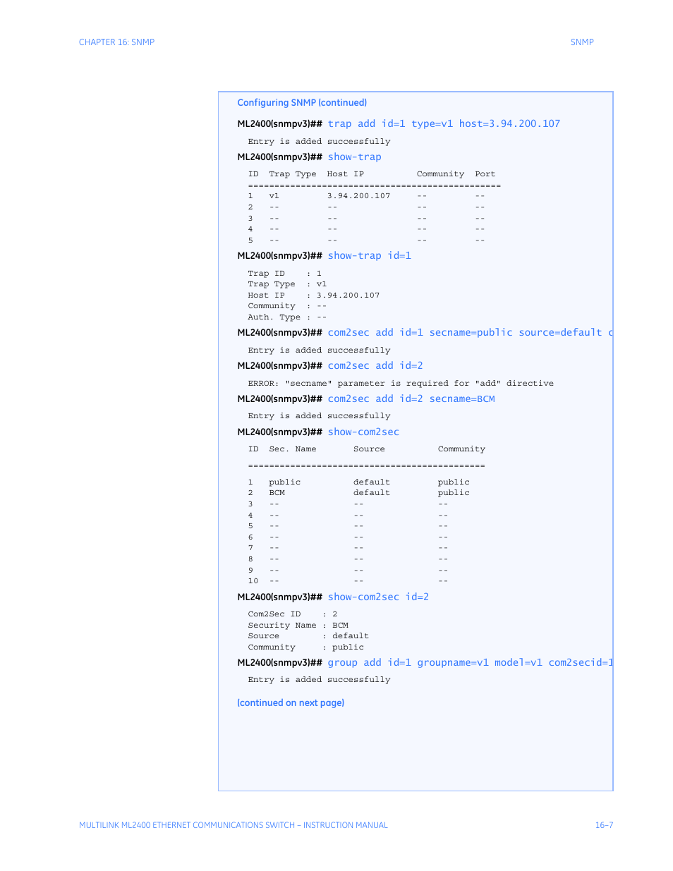 GE MULTILINK ML2400 User Manual | Page 265 / 346