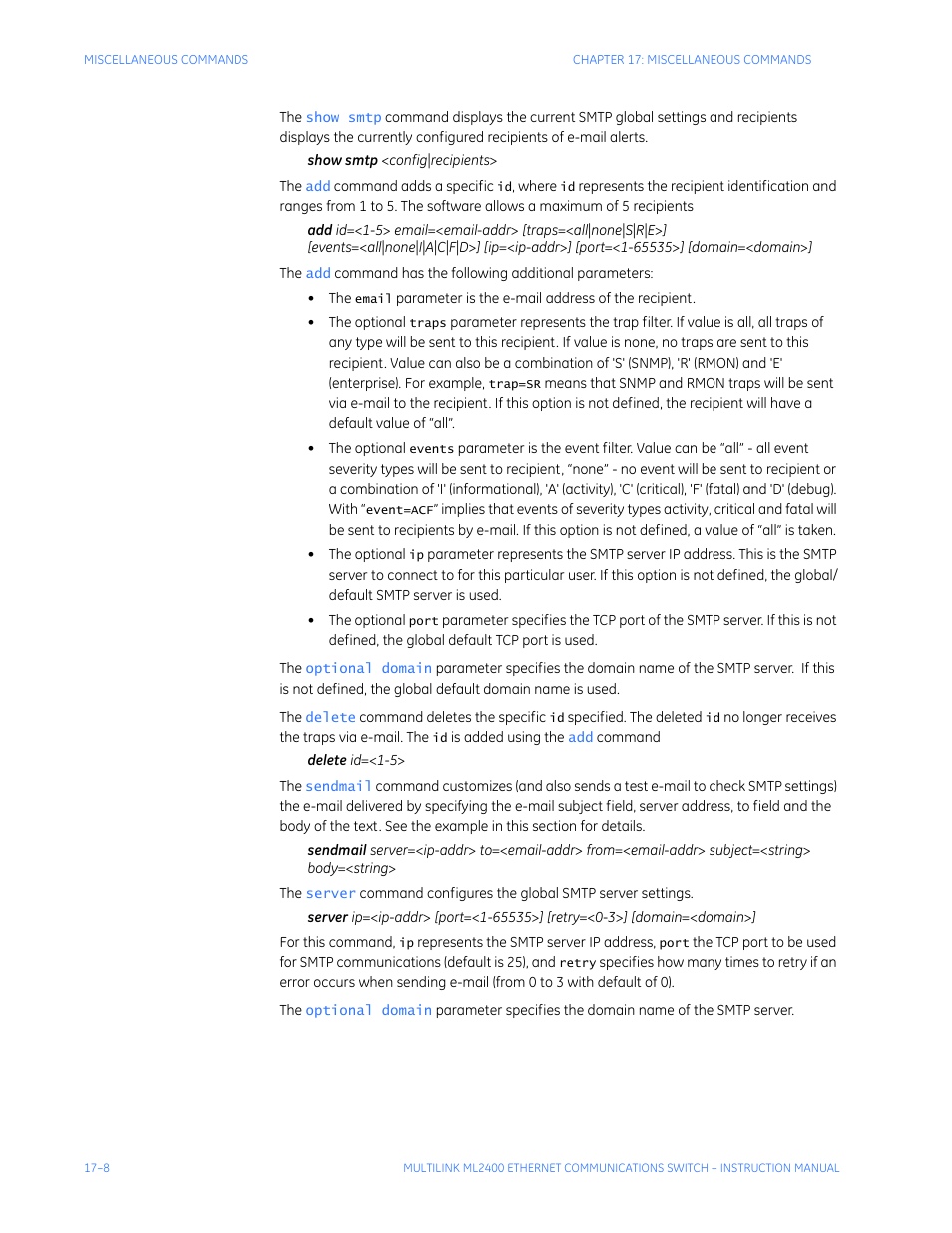 GE MULTILINK ML2400 User Manual | Page 280 / 346