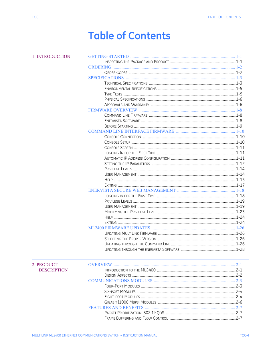 GE MULTILINK ML2400 User Manual | Page 3 / 346