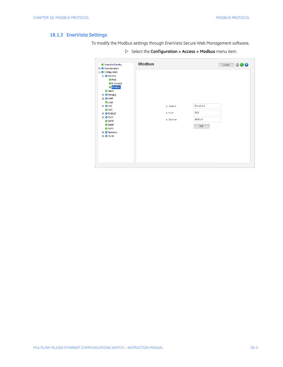 3 enervista settings, Ista, Ettings | GE MULTILINK ML2400 User Manual | Page 301 / 346