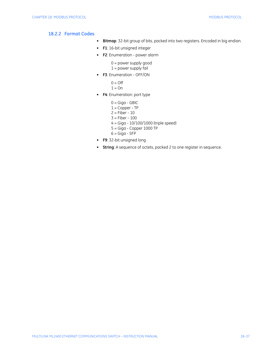 2 format codes, Ormat, Odes | GE MULTILINK ML2400 User Manual | Page 335 / 346