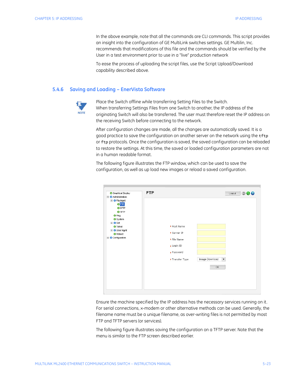6 saving and loading – enervista software, Aving, Oading | Ista, Oftware | GE MULTILINK ML2400 User Manual | Page 95 / 346