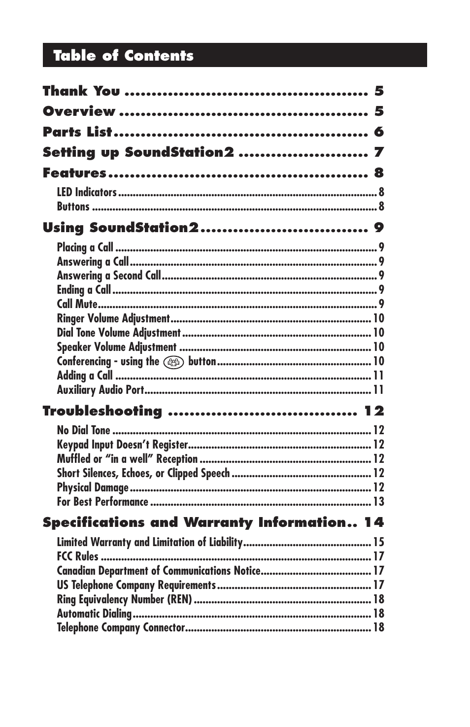 GE SoundStation2 User Manual | Page 3 / 22