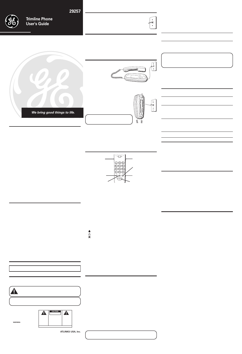 GE Trimline 16017170 User Manual | 2 pages