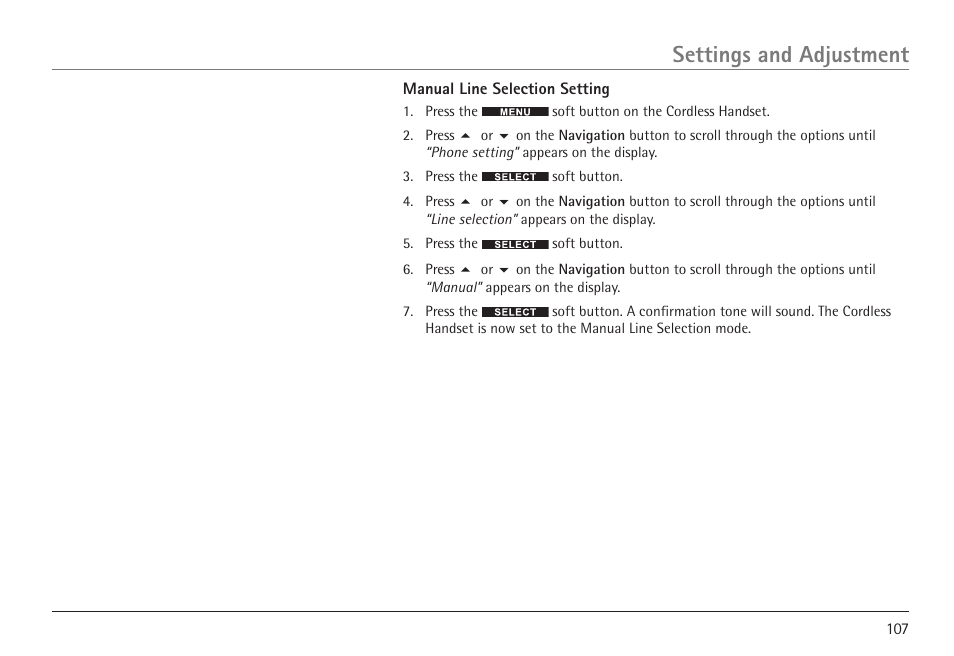 Settings and adjustment | GE 25450 User Manual | Page 107 / 124