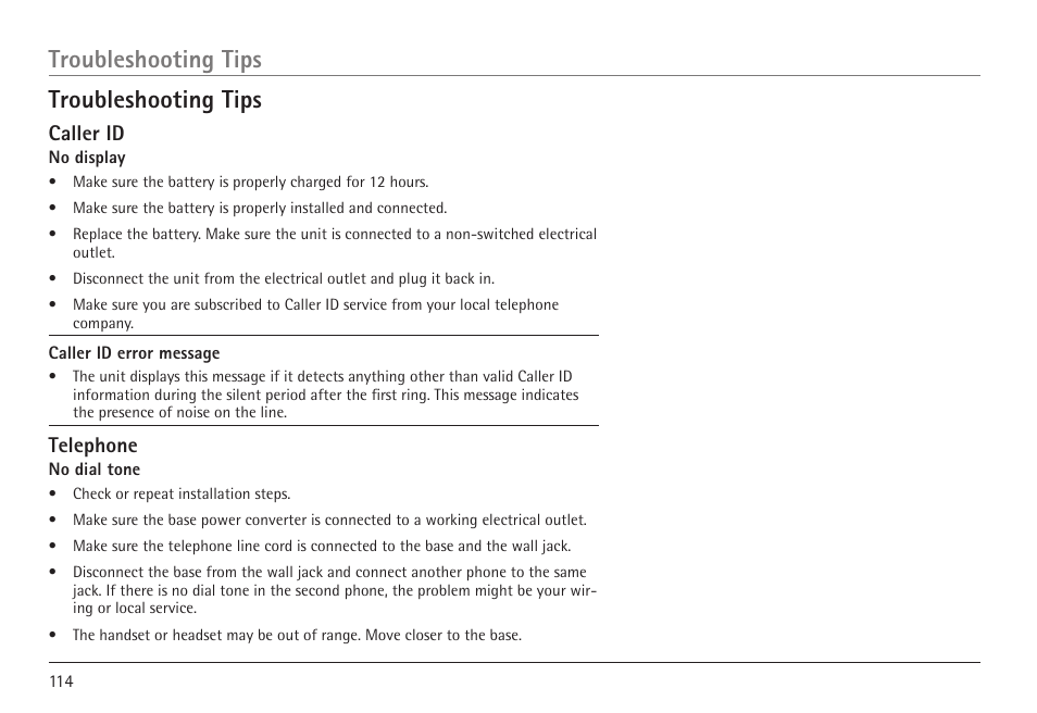 Troubleshooting tips | GE 25450 User Manual | Page 114 / 124