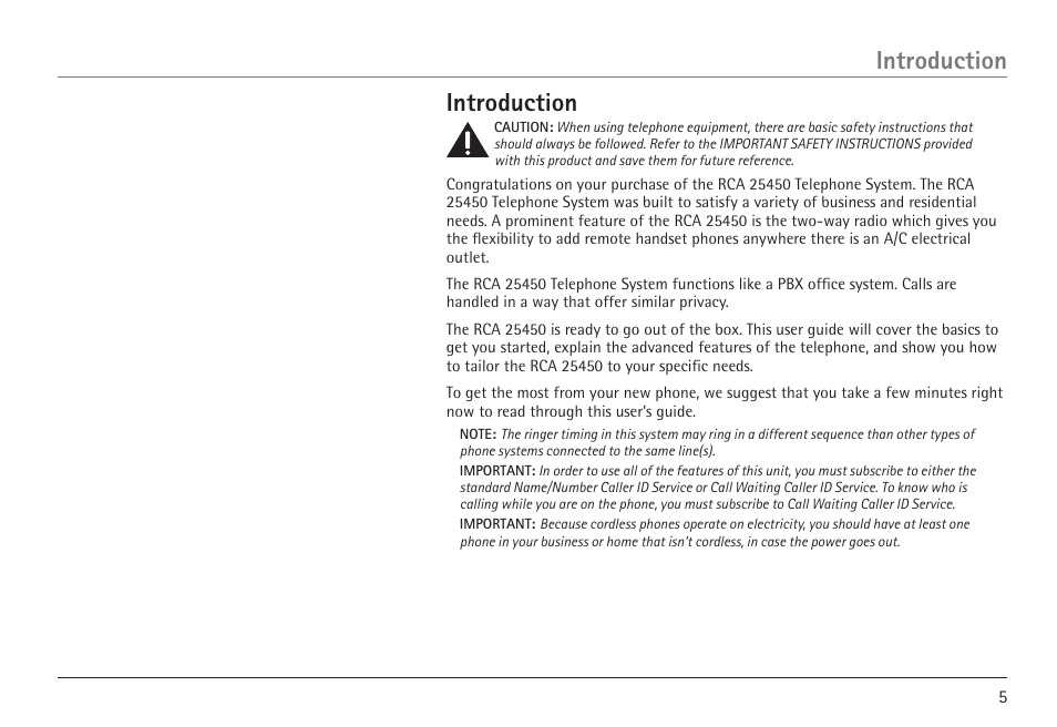 Introduction | GE 25450 User Manual | Page 5 / 124