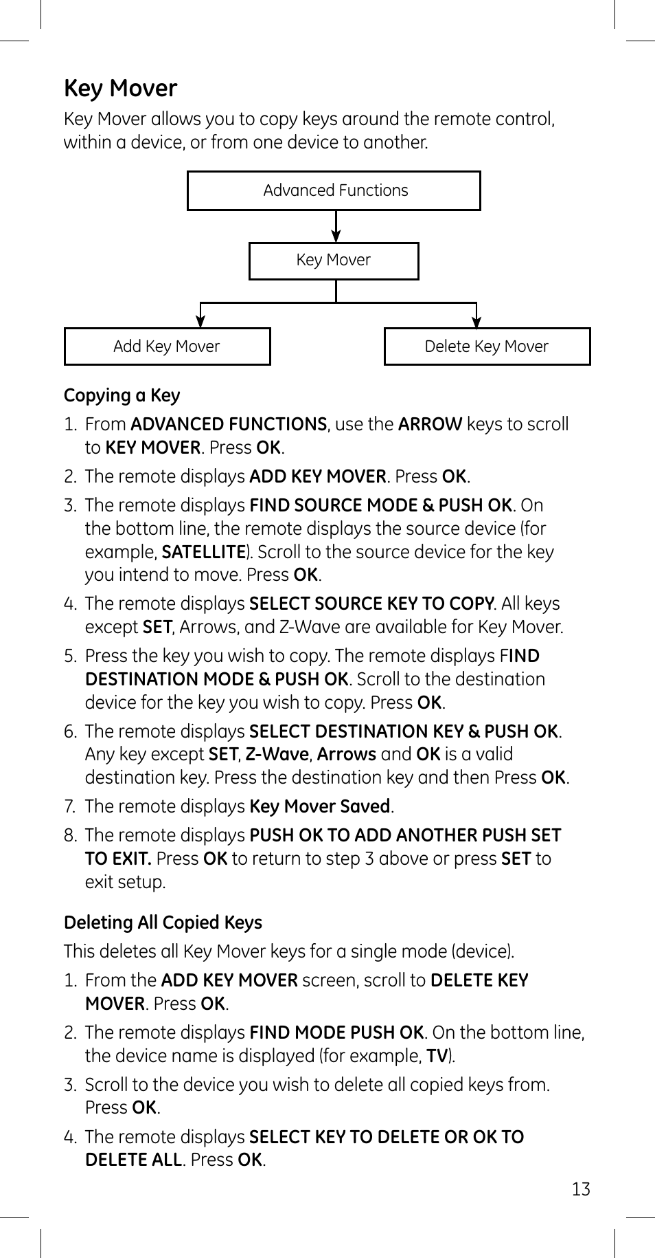 Key mover | GE 45608 User Manual | Page 13 / 54