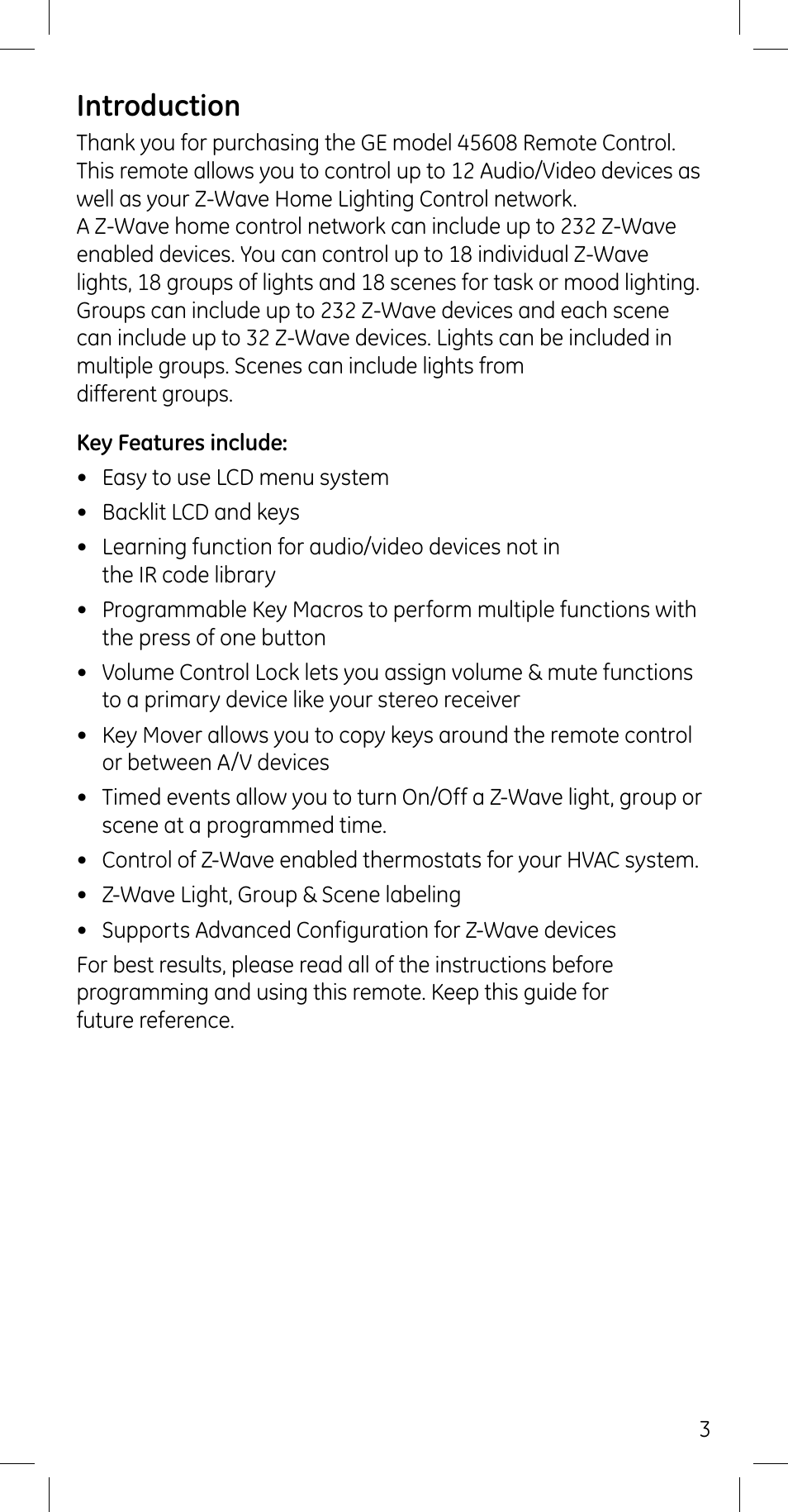 Introduction | GE 45608 User Manual | Page 3 / 54
