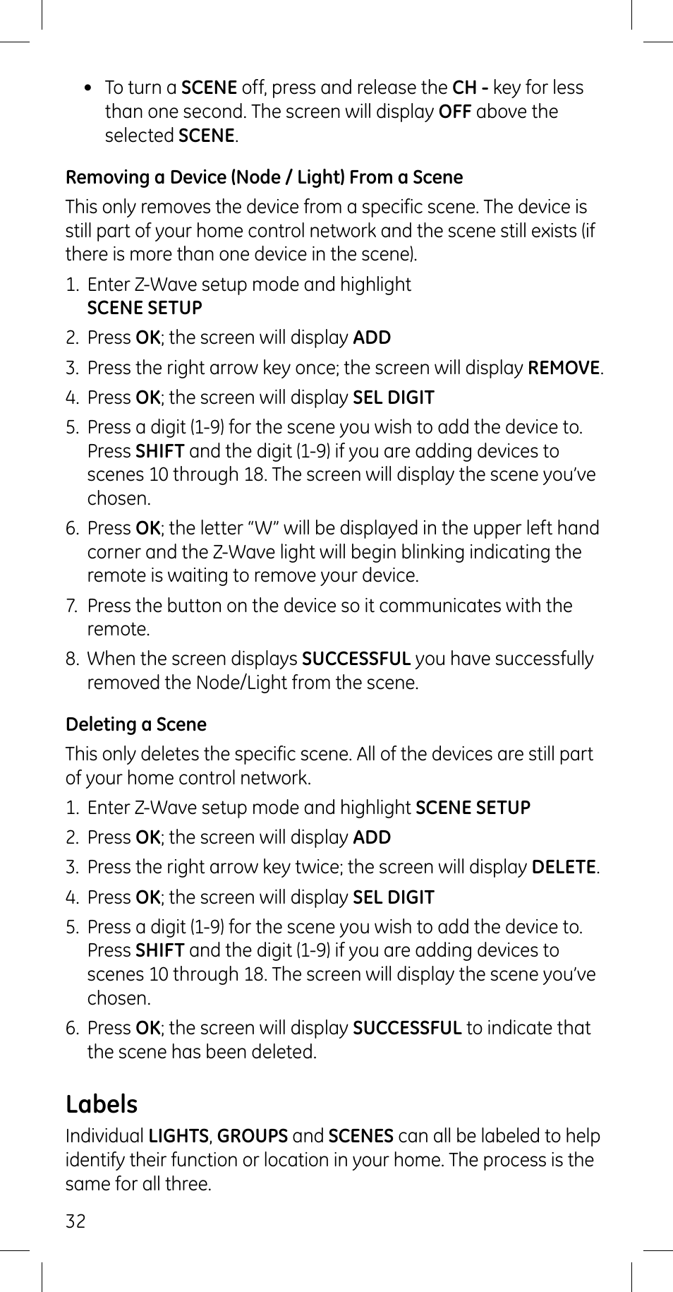 Labels | GE 45608 User Manual | Page 32 / 54
