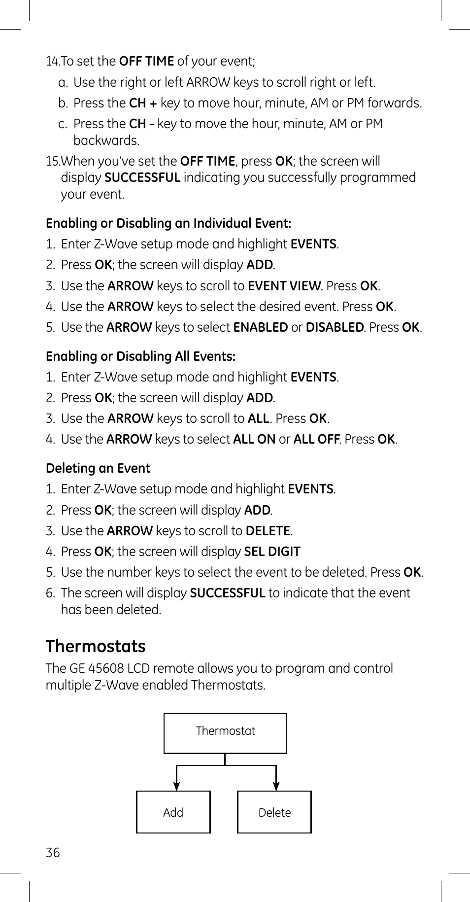 Thermostats | GE 45608 User Manual | Page 36 / 54