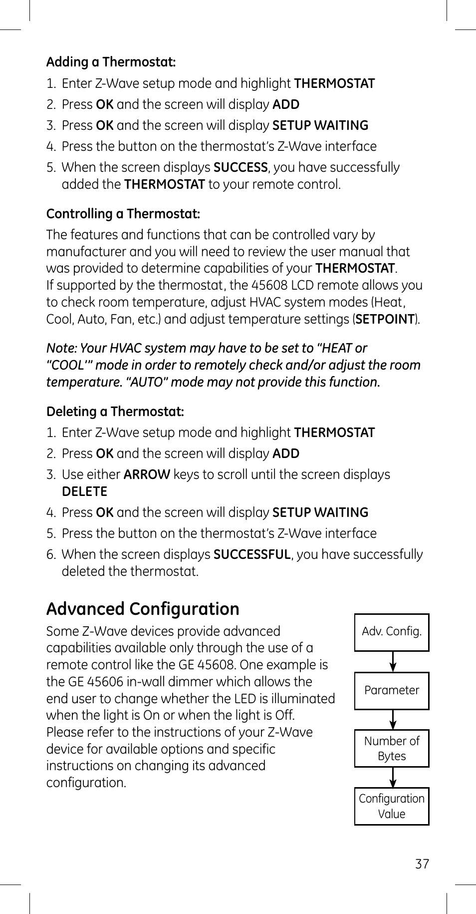 Advanced configuration | GE 45608 User Manual | Page 37 / 54