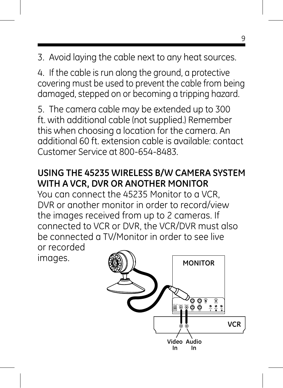 Vcr monitor | GE 45232 User Manual | Page 9 / 13
