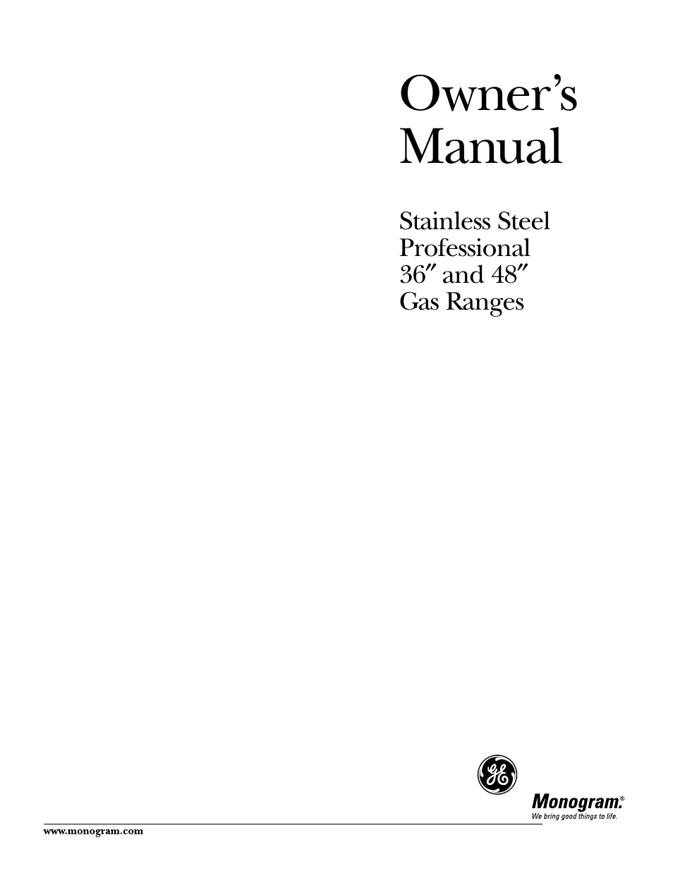 GE Gas Ranges User Manual | 36 pages