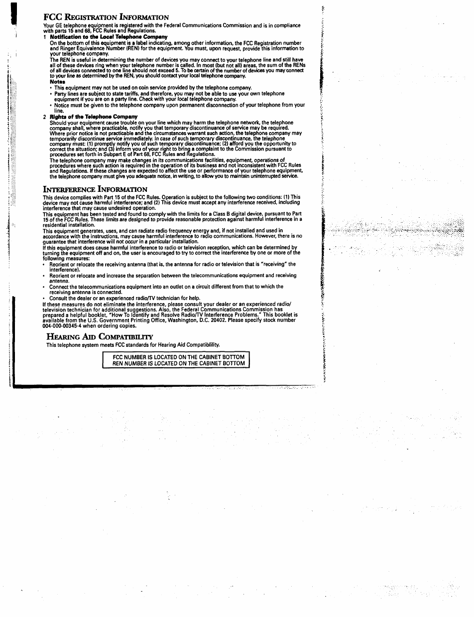 Egistration, Nformation, Nterference | Earing, Ompatibility | GE 2-9975 User Manual | Page 2 / 32