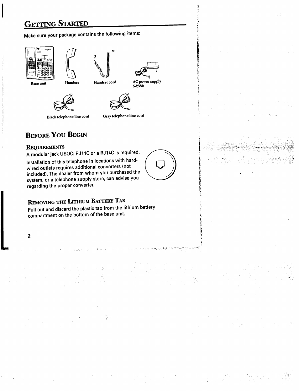 Getting started, Before you begin, Etting | Tarted, Efore, Egin r | GE 2-9975 User Manual | Page 4 / 32