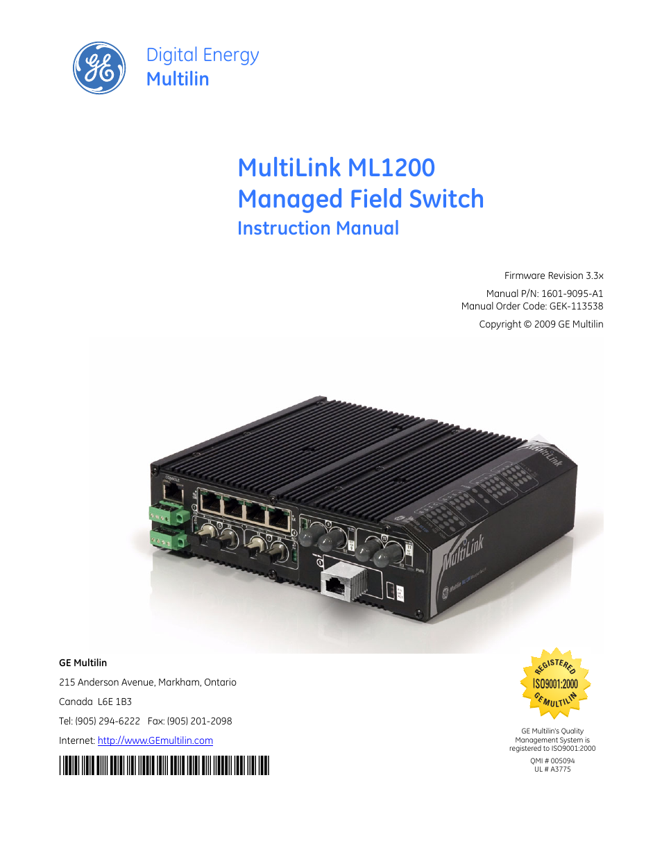 GE MULTILINK ML1200 User Manual | 344 pages