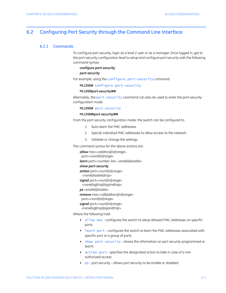1 commands, Ommands | GE MULTILINK ML1200 User Manual | Page 109 / 344