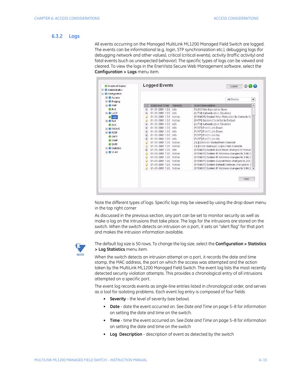 2 logs | GE MULTILINK ML1200 User Manual | Page 121 / 344