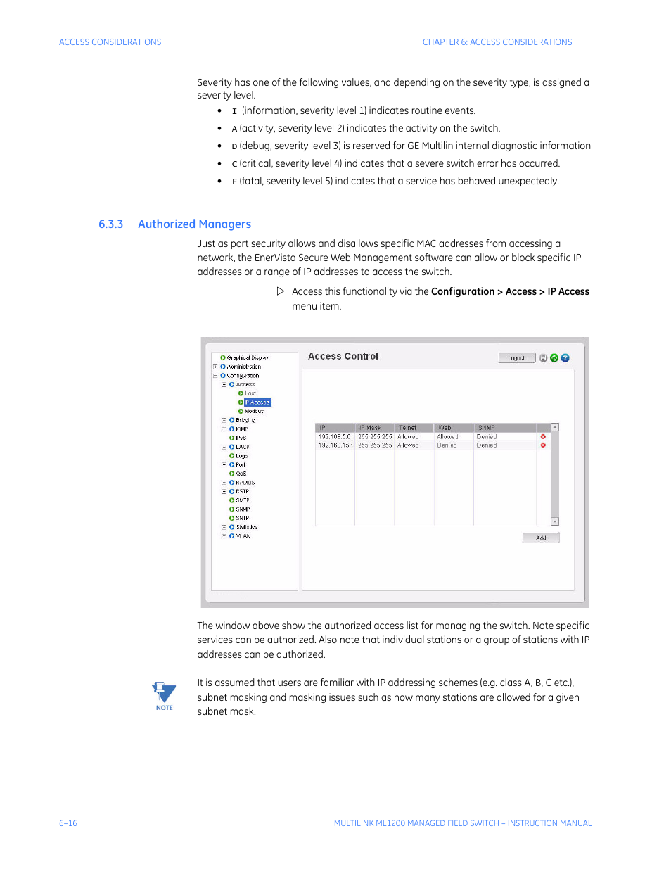 3 authorized managers, Uthorized, Anagers | GE MULTILINK ML1200 User Manual | Page 122 / 344