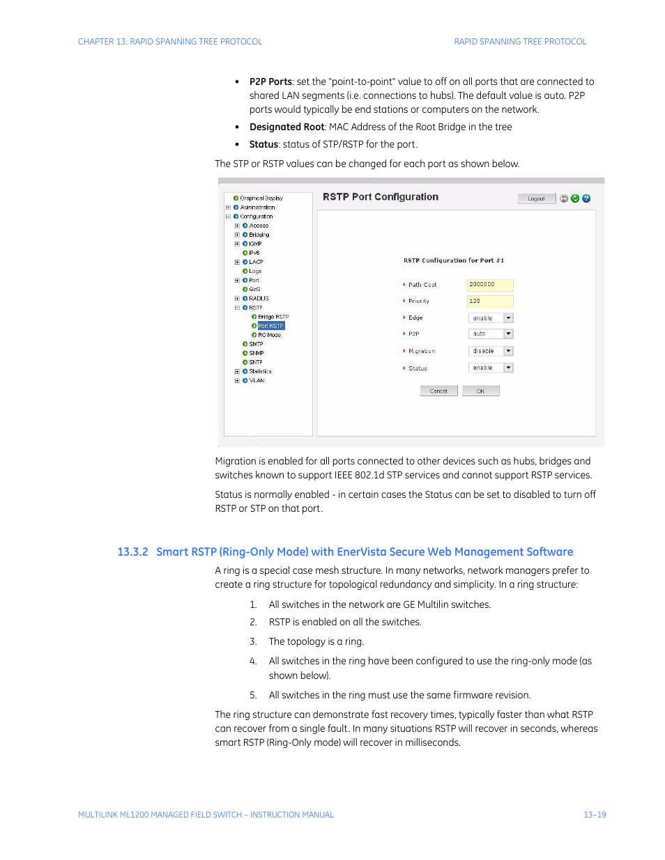 Mart, Rstp (r, With | Ista, Ecure, Anagement, Oftware | GE MULTILINK ML1200 User Manual | Page 227 / 344