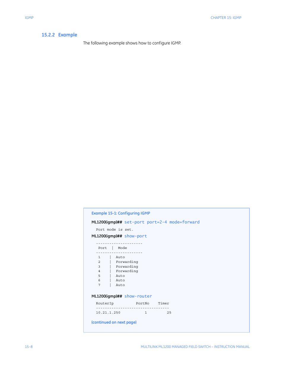 2 example, Xample | GE MULTILINK ML1200 User Manual | Page 250 / 344