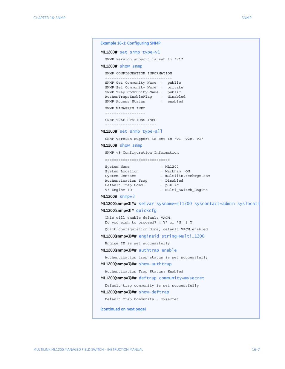 GE MULTILINK ML1200 User Manual | Page 261 / 344