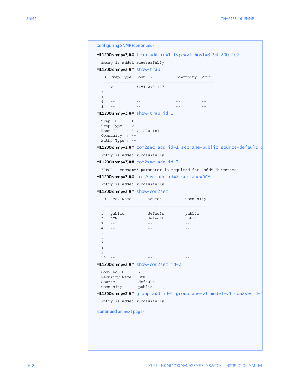 GE MULTILINK ML1200 User Manual | Page 262 / 344