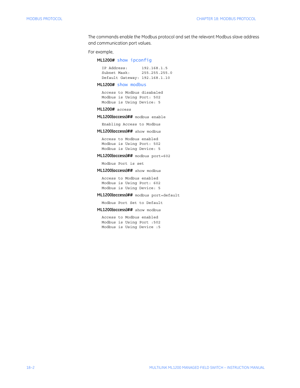 GE MULTILINK ML1200 User Manual | Page 292 / 344
