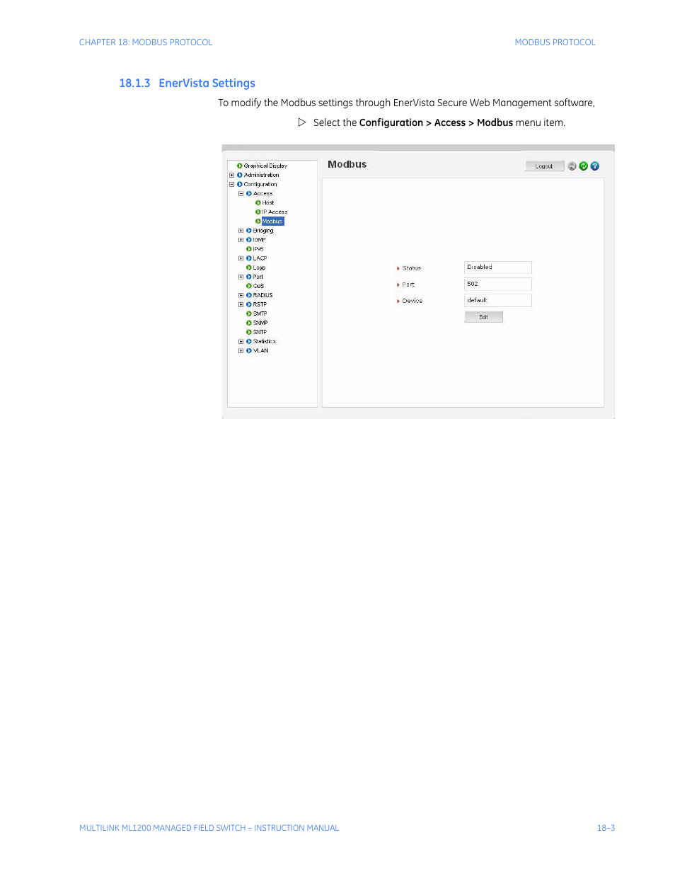 3 enervista settings, Ista, Ettings | GE MULTILINK ML1200 User Manual | Page 293 / 344