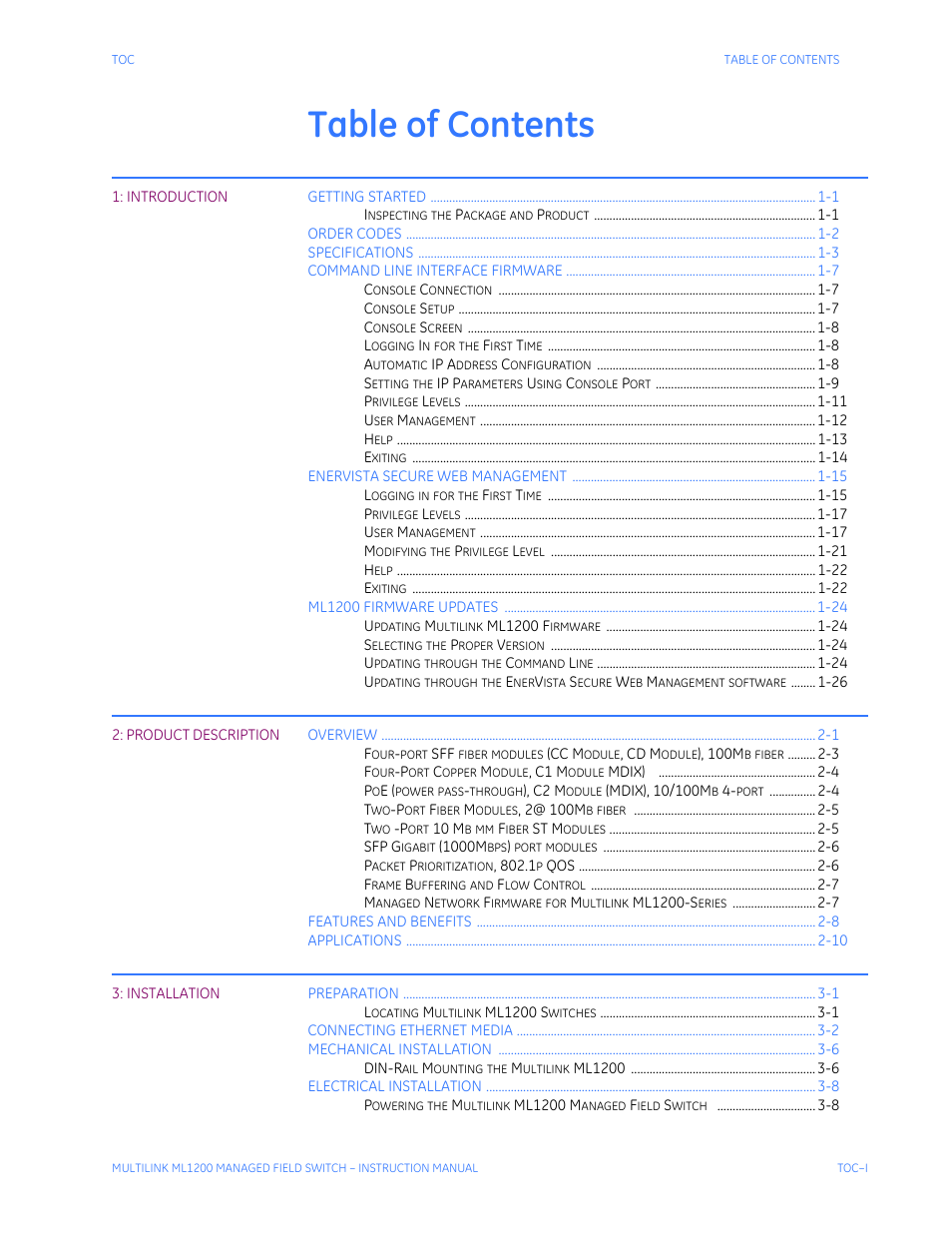 GE MULTILINK ML1200 User Manual | Page 3 / 344