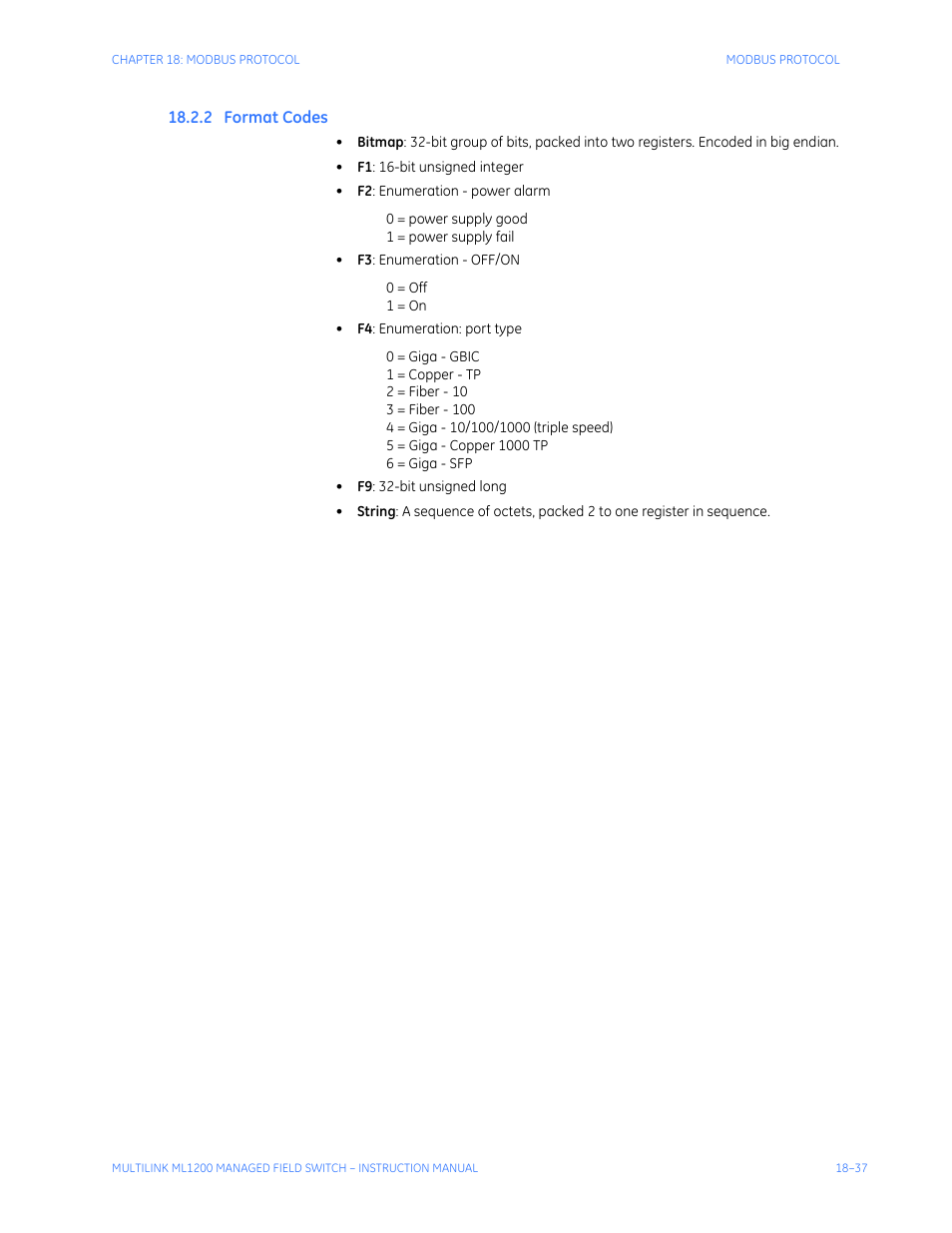 2 format codes, Ormat, Odes | GE MULTILINK ML1200 User Manual | Page 327 / 344