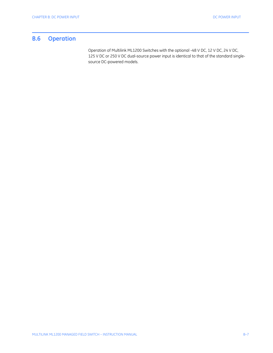 B.6 operation | GE MULTILINK ML1200 User Manual | Page 337 / 344