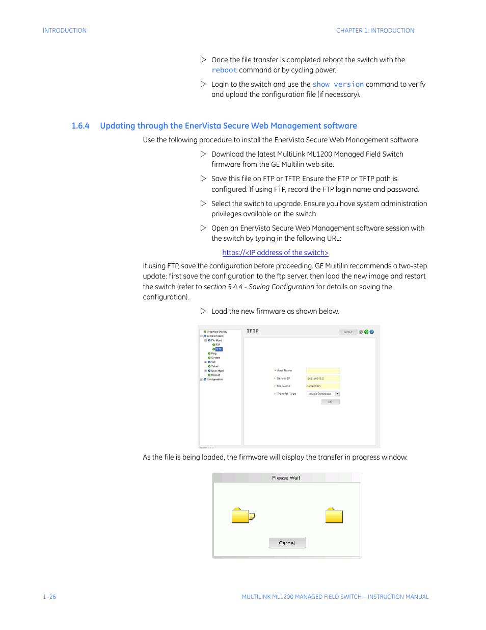Pdating, Through, Ista | Ecure, Anagement, Software | GE MULTILINK ML1200 User Manual | Page 34 / 344