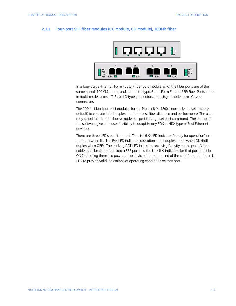 Port, Fiber, Modules | Cc m, Odule, Cd m, 100m | GE MULTILINK ML1200 User Manual | Page 39 / 344
