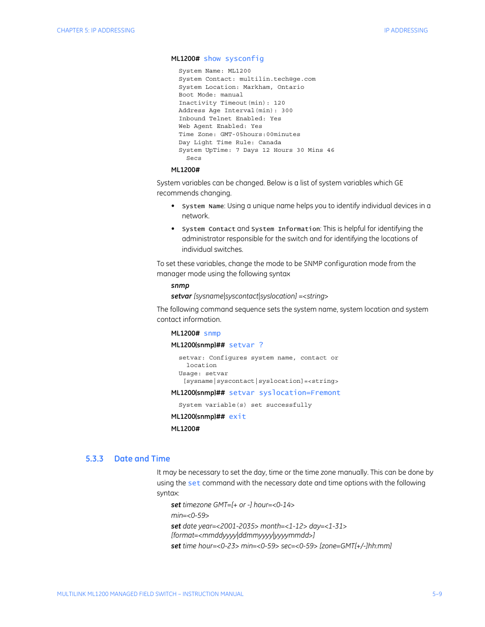 3 date and time | GE MULTILINK ML1200 User Manual | Page 81 / 344