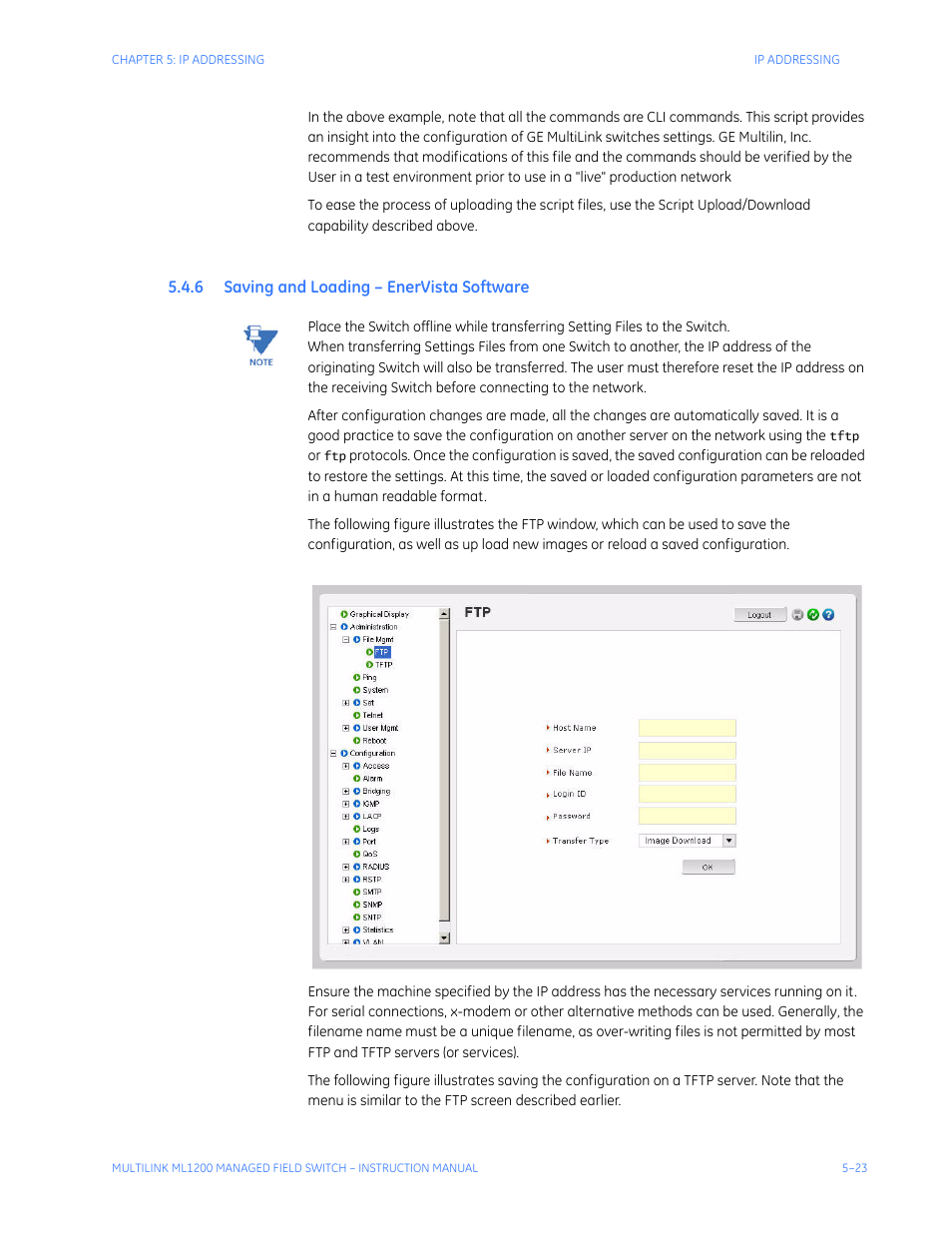 6 saving and loading – enervista software, Aving, Oading | Ista, Oftware | GE MULTILINK ML1200 User Manual | Page 95 / 344