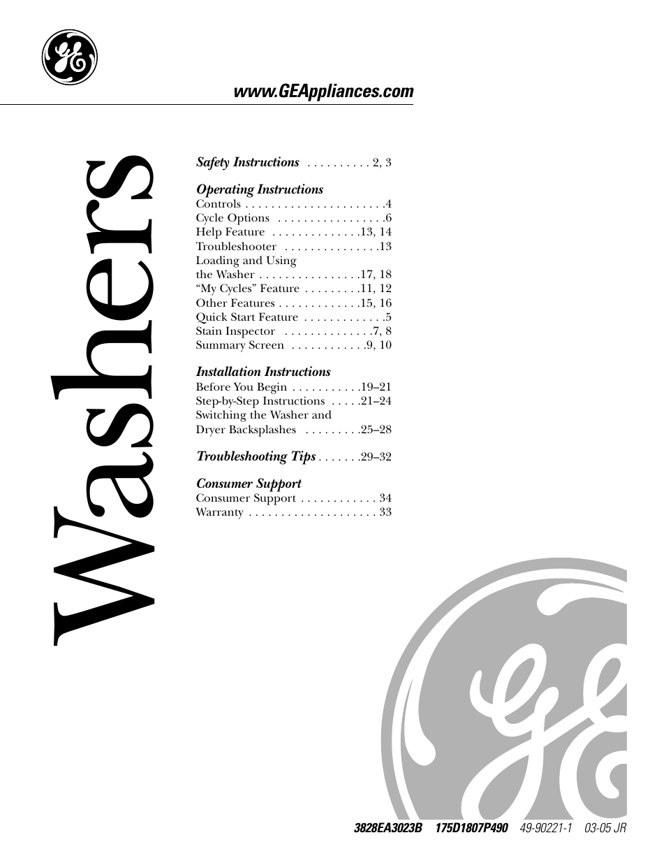 GE WPGT9350 User Manual | 68 pages